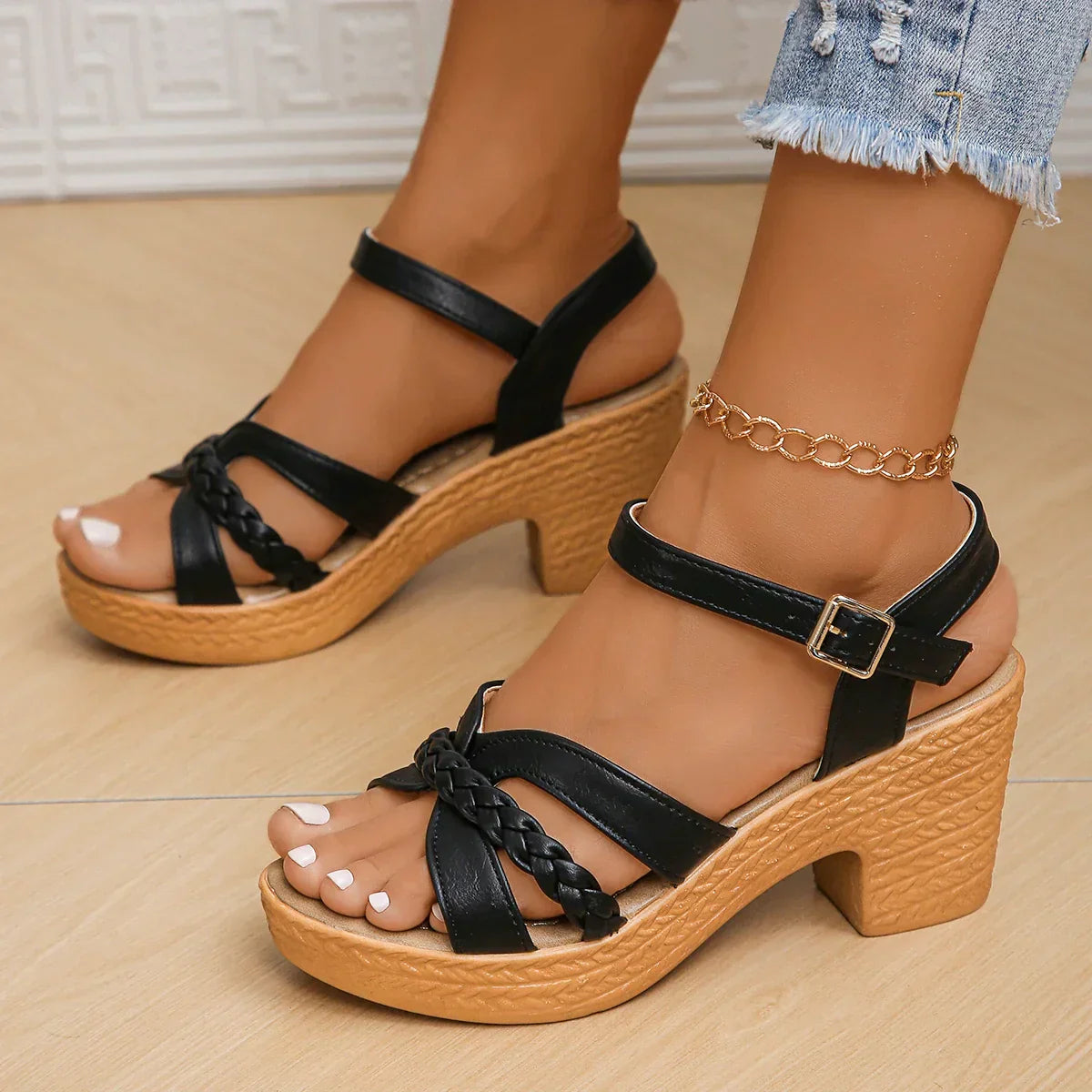 Ava | Elegant Orthopedic Sandals with Refined Mid-Heel Design