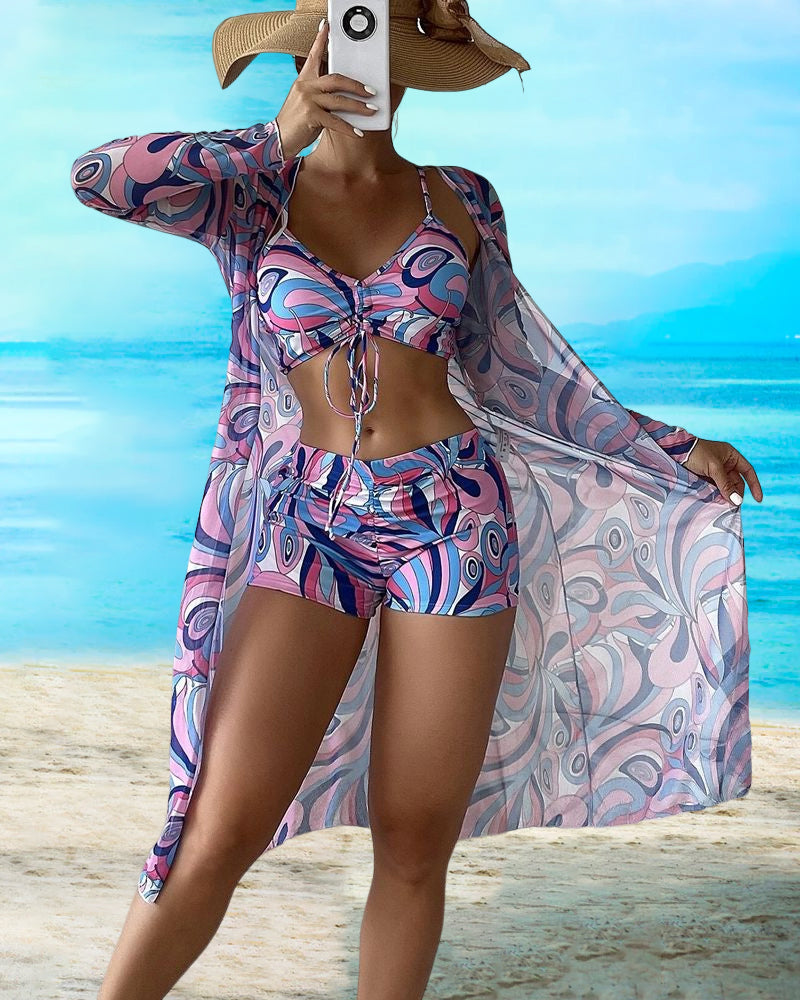 Lillian | Three-Piece Printed Bikini Swimsuit Edition